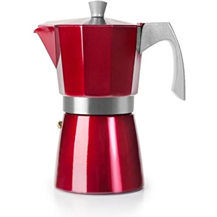 IBILI 623209 Kaffeemaschine Espresso für 9 Tassen, Aluminium, Rot, 22 x 11 x 11 cm