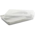 Nordic Ware Kuchenform aus natürlichem Aluminium Backblech mit hohem Rand, mit Deckel 17 x 12 silber