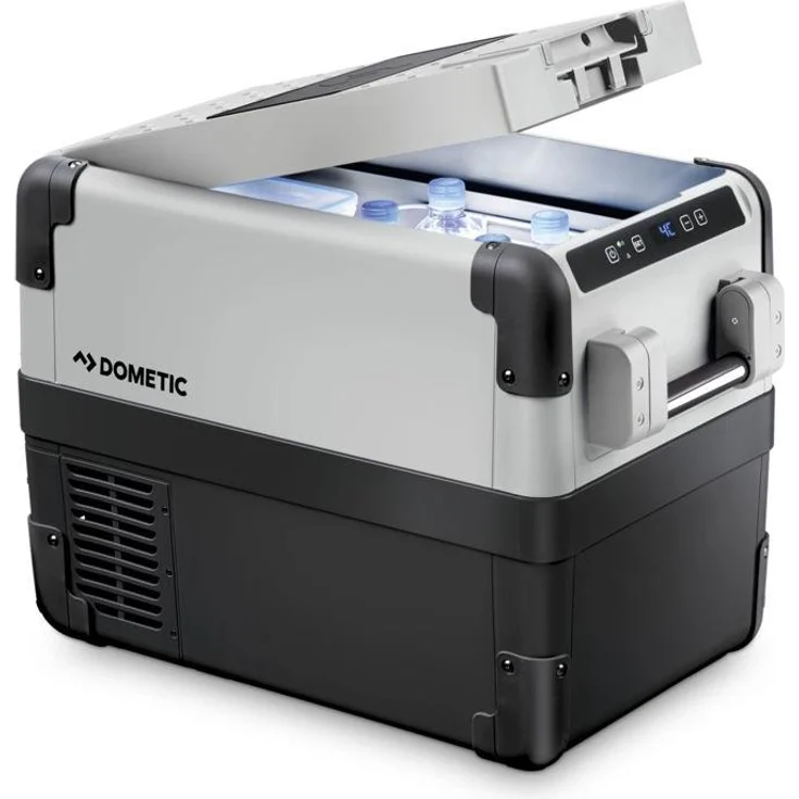 Dometic CoolFreeze CFX 28, Kompressorkühlbox, Energieeffizienzklasse B, 28 Liter, 12-24 V und 230 V für Auto, Lkw, Steckdose, mit USB Anschluss, schwarz, silber – Bild 1