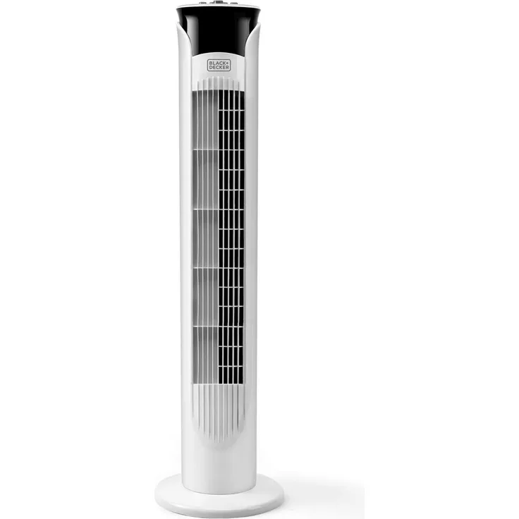Black + Decker BXEFT47E Turmventilator, 45, Kunststoff, Ohne Fernbedienung, 81 cm, weiß