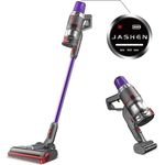 JASHEN Akku Staubsauger kabellos Akkustaubsauger V16 Leichter 4 in 1 Handstaubsauger 22000 Pa Saugleistung beutellos, Bis zu 40 Min, LED Elektrobürste, Wandhalterung mit Ladestation, Abnehmbarer Akku
