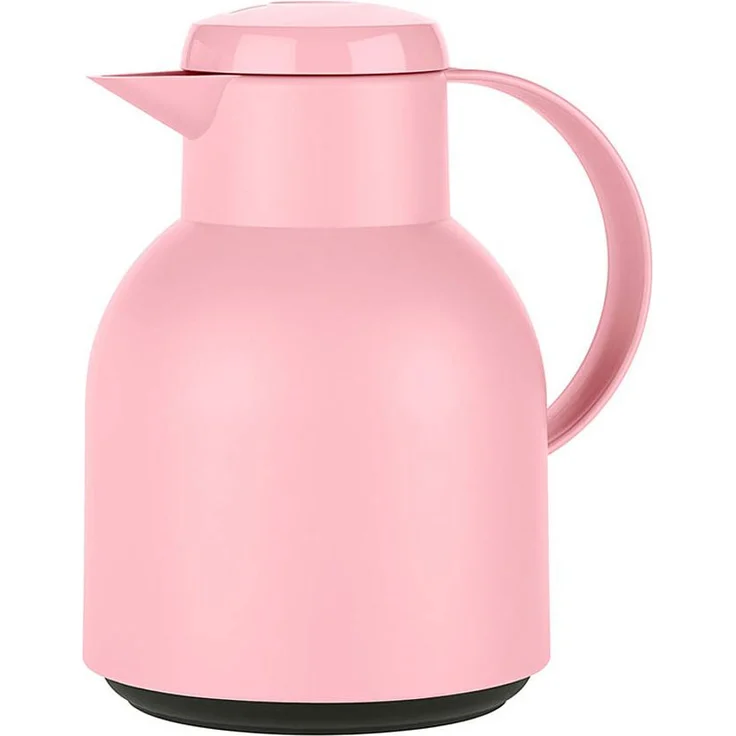 Emsa F4010300 Samba Isolierkanne (1 Liter, Quick Press Verschluss, 12h heiß, 24h kalt) puder-rosa – Bild 1