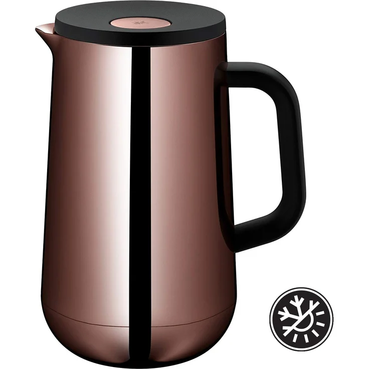 WMF Isolierkanne Thermoskanne Impulse Vintage Kupfer, 1,0 l, für Tee oder Kaffee Druckverschluss hält Getränke 24h kalt und warm – Bild 1