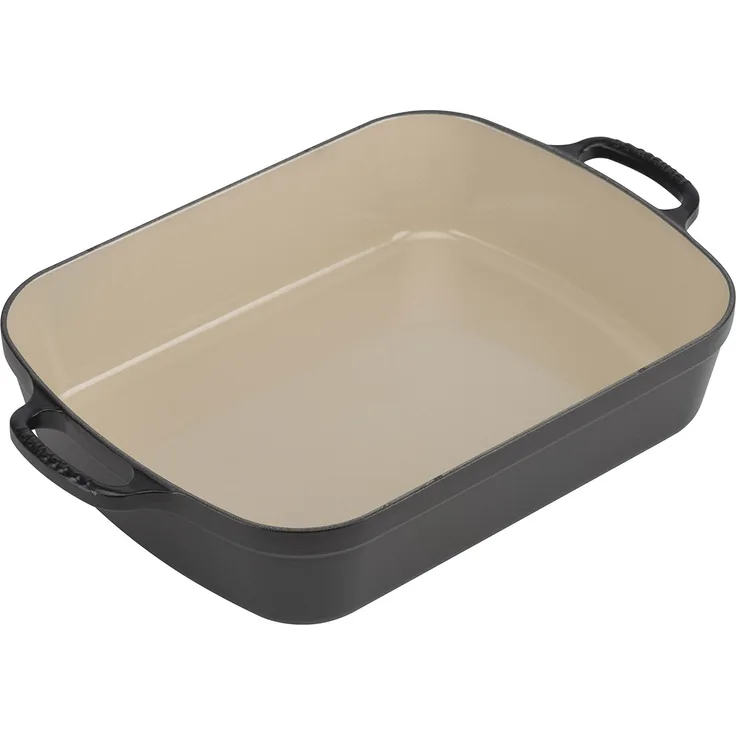 Le Creuset Signature Gusseisen-Bratreine, 33 cm, Rechteckig, Für alle Herdarten und Induktion geeignet, Volumen: 4,9 l, Schwarz