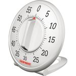 Leifheit Kurzzeitmesser ComfortLine-Serie, praktischer Küchentimer bis 60 Minuten, Eieruhr mit gut lesbarer Minutenskala, Kitchen timer benötigt keine Batterien, Küchenuhr, weiß