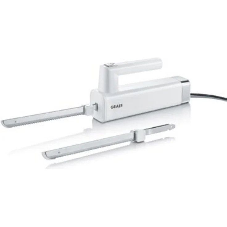 Graef EK501EU Elektromesser, 150W, Edelstahlklinge, mit 2 Messern, weiß – Bild 1