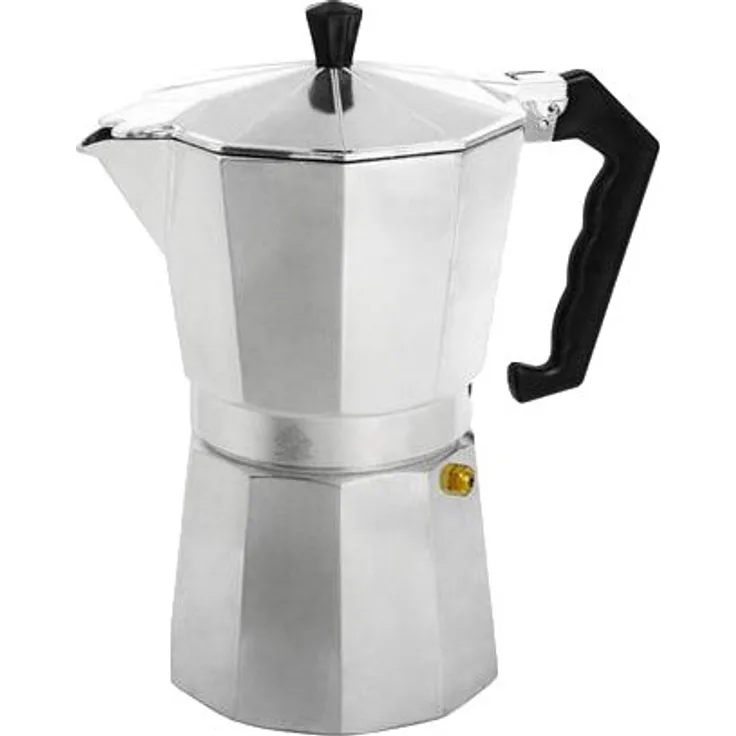 Home Mokita Espressokanne, Kunststoff, Silber-Schwarz, 9 Tassen