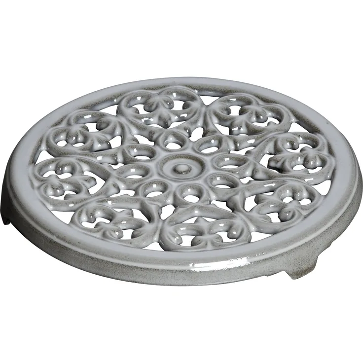 STAUB Topfuntersetzer Lilie 23 cm, Gusseisen, Graphitgrau, 18.5 x 18.5 x 2.9 cm