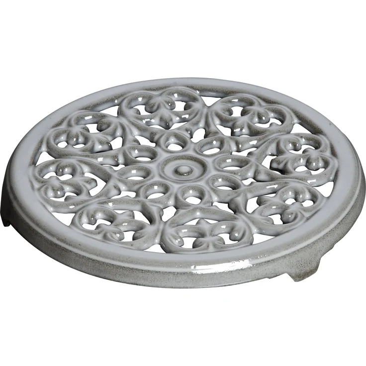 STAUB Topfuntersetzer Lilie 23 cm, Gusseisen, Graphitgrau, 18.5 x 18.5 x 2.9 cm