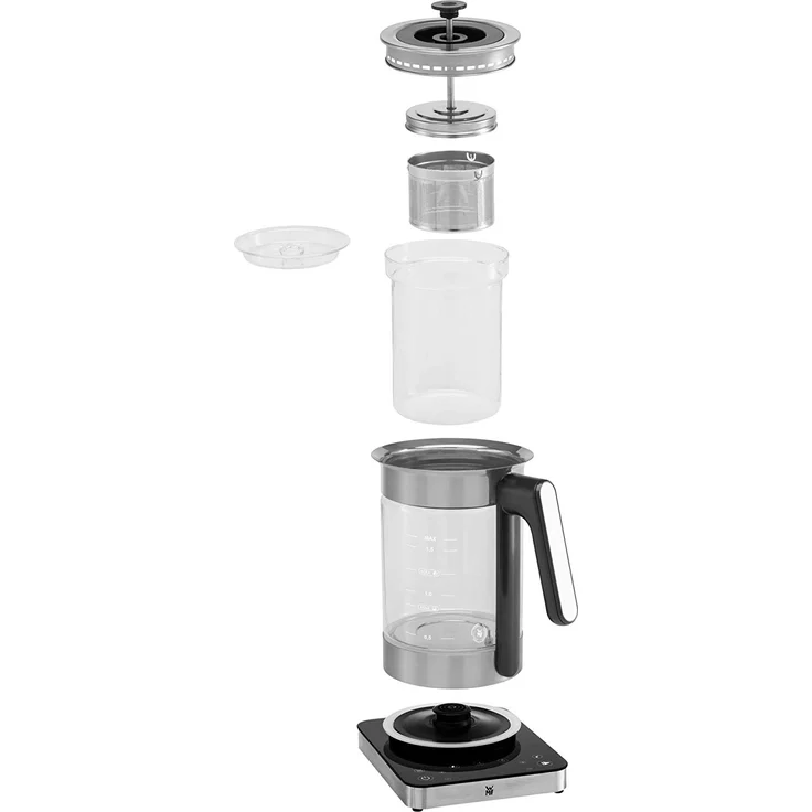 WMF Lumero 3in1 Glas-Wasserkocher 1,6 l, 360° Grad Ausgießfunktion, Teekocher, Babynahrung-Erwärmer, Multierhitzer, Joghurtbereiter, Temperatureinstellung, edelstahl matt – Bild 2