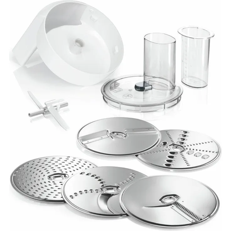 Bosch MUZ5VL1 Lifestyle Set VeggieLove mit Durchlaufschnitzler inklusive 3 Scheiben mit Asia-Gemüse-Scheibe und Kartoffelpuffer-Rösti-Scheibe für Küchenmaschinen MUM5