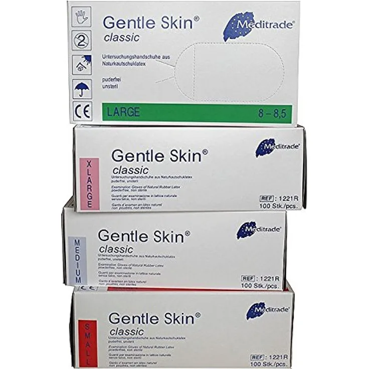 Meditrade Gentle Skin Classic Latex Handschuhe puderfrei 100 Stück Gr. L