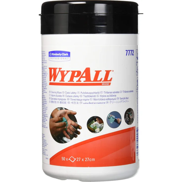 Wypall 7772 Wypall Reinigungstücher feuchte Wischtücher 27x27 cm, Inh.50 Tücher, grün