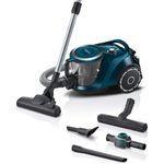 Bosch ProFamily Serie|6 Beutelloser Staubsauger, 69 Dezibel, metallic blau