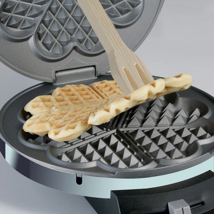 Cloer 185 Waffelautomat für kuchenartige Waffeln - 930 W-Waffelgröße 16 cm-schwere Backplatten-optische und akustische Fertigmeldung-Edelstahlgehäuse, Edelstahl, edelstahl poliert – Bild 5