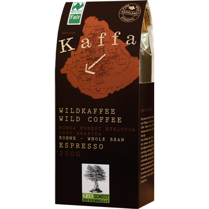KAFFA Bio Wildkaffee Espresso, 250g ganze Bohne