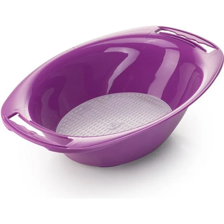 Börner Gemüsehobel Auffangschale, Kunststoff, oval mit Sieb - Zubehör für V5 PowerLine lila