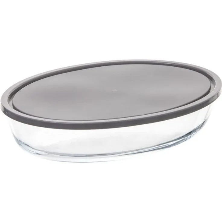 Secret de Gourmet Frischhaltedose, Glas, grau, transparent