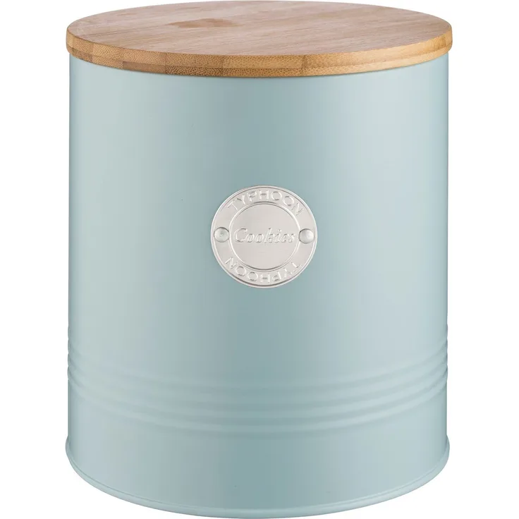 Typhoon Living Collection, Pastellblau, 3,4 Liter Keksdose, Stahl, Holz, Silikon, hellblau