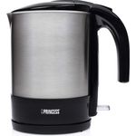 Princess 236039 Edelstahl-Wasserkocher mit Kontrollleuchte, verdecktes Heizelement, für Links- und Rechtshänder, 2200 Watt, 1,7L Fassungsvermögen, schwarz