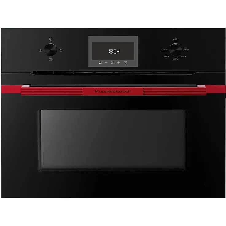 Küppersbusch CM 6330.0 SE8 K-Series 3 Mikrowelle mit Grill, Einbaugerät, 44 Liter Garraum, 1000 Watt, schwarz-hot chilli