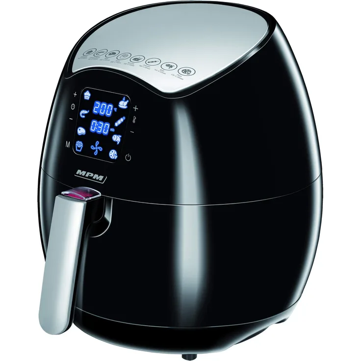 MPM MFR-06 Profi-Fritteuse, 1500 W, 4,8 Liter, 0 Dezibel, Edelstahl, Schwarz