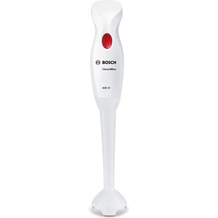Bosch Hausgeräte Bosch MSM14000 Stabmixer CleverMixx, 400 W, Vier-Klingen Messer QuattroBlade, Mixfuß, weiß-dunkle rot, Kunststoff, Edelstahl – Bild 1