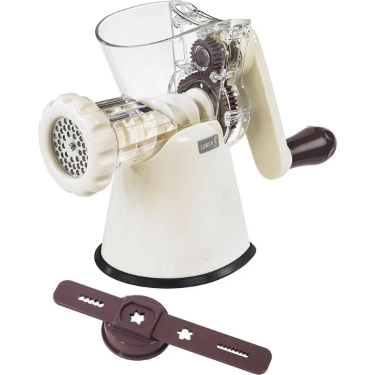 Lurch 10250 Drehwolf mit Gebäckvorsatz aubergine - creme – Bild 2