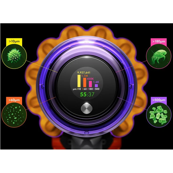 Dyson V15 Detect Absolute Handstaubsauger (2021), 369535-01, nickel satin gelb, Slim Fluffy Bodendüse, Akkuwechsel-Option – Bild 7