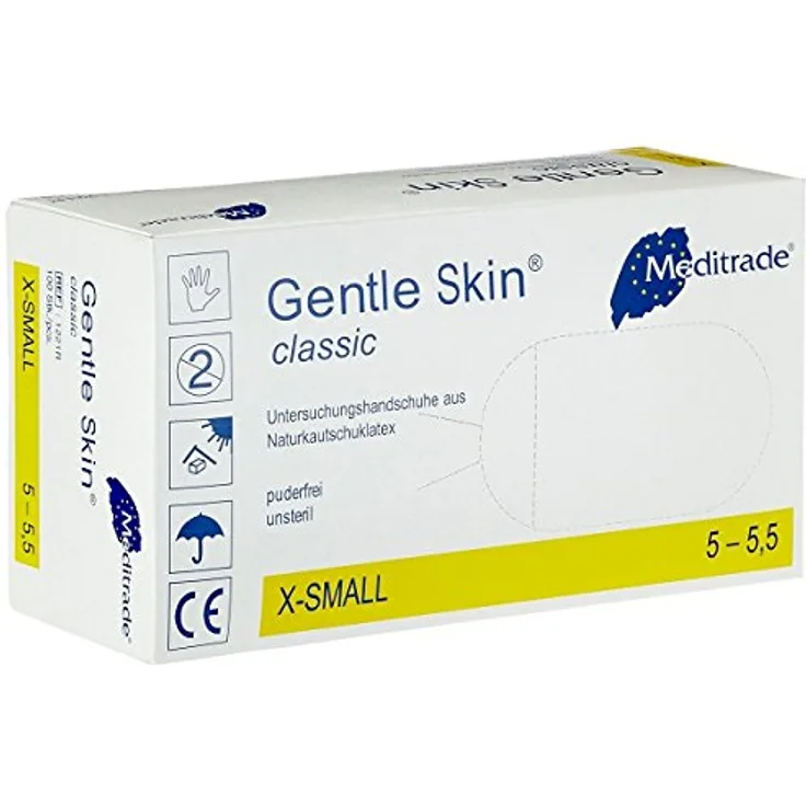Meditrade Gentle Skin Classic Latex Handschuhe puderfrei 100 Stück Gr. XS