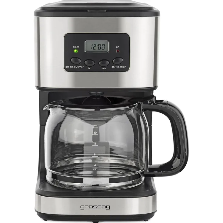 Grossag 1316 KA 46.17 Kaffeemaschine, Plastik, 1.5 liters, silber-schwarz