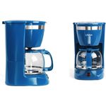 LIVOO DOD163B Kaffeemaschine, 10 - 12 Tassen, Kegelfilter, Antihaft-Heizplatte, blau