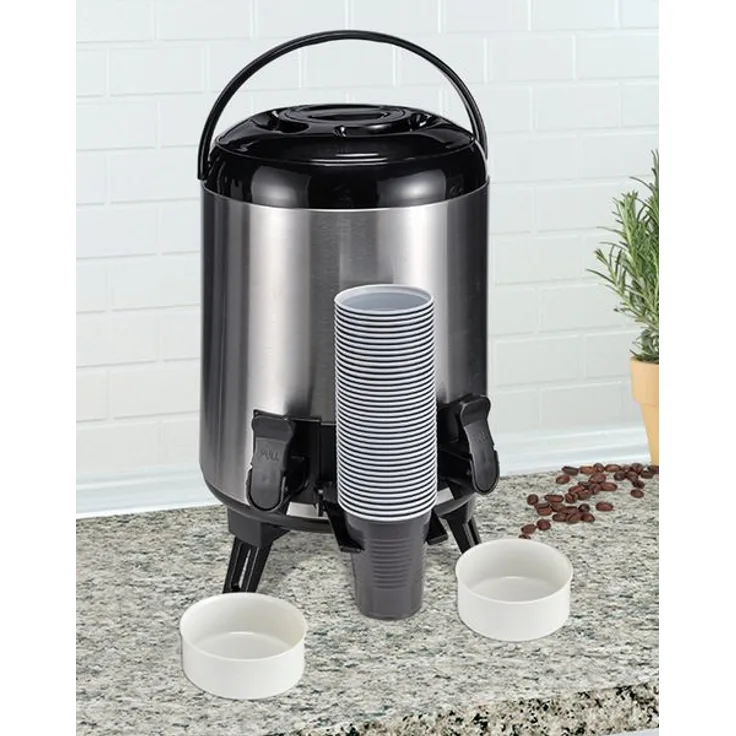 Edelstahl Warmhalte-Airport Pumpkanne Thermo Isolierkanne Kaffeekanne 9 Liter