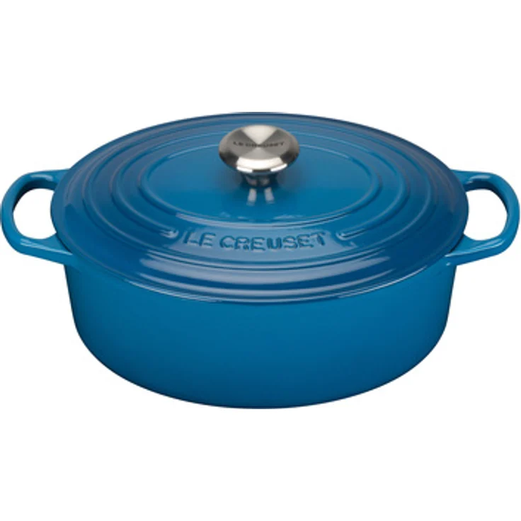 Le Creuset Signature Gusseisen-Bräter mit Deckel, Ø 29 cm, Oval, Für alle Herdarten und Induktion geeignet, Volumen: 4,7 l, Marseille – Bild 1