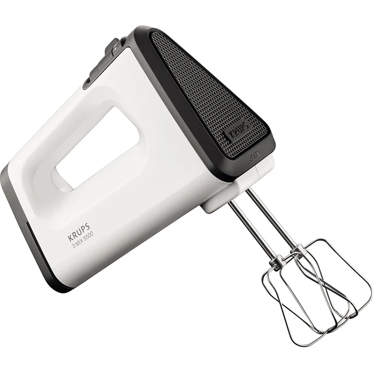 Krups 3 Mix 5500 GN5021 Handmixer mit Turbostufe | 500W | Turbo-Quirle | 5 Geschwindigkeiten | Schneebesen | Spiral-Kneter aus Edelstahl | erhältlich in den Farben weiß und schwarz – Bild 2