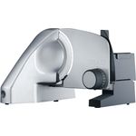 Graef Vivo V 10 Allesschneider, 170-Watt Kondensatormotor, elektrisch, 170 mm Wellenschliffmesser, inkl. MiniSlice-Aufsatz, Messerabdeckplatte, Kindersicherung, silber