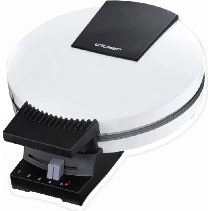 Cloer 120 Waffeleisen für klassische Waffeln im XXL Format, Waffelgröße 19,5 cm, 1200 Watt, Backampel, Stahl, weiß – Bild 1