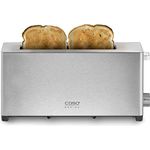 CASO Classico T 2 - Design Toaster für 2 Scheiben Toast, 1050W, 5 Bräunungsstufen, Edelstahl, Kunststoff, edelstahl, inkl. Brötchenaufsatz