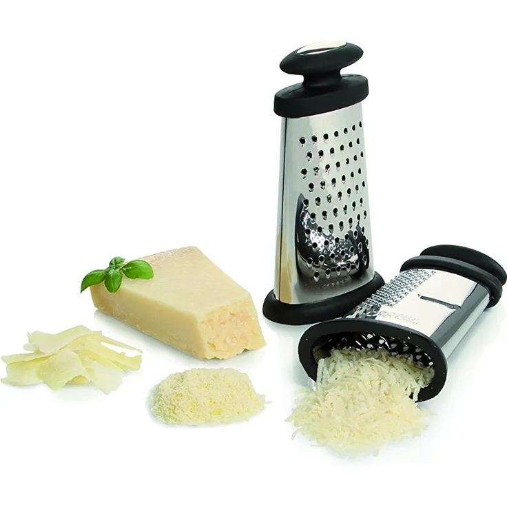 BOSKA Käsereibe Trio Formaggio, Edelstahl, Schwarz-Silber, 9 x 4 x 16 cm