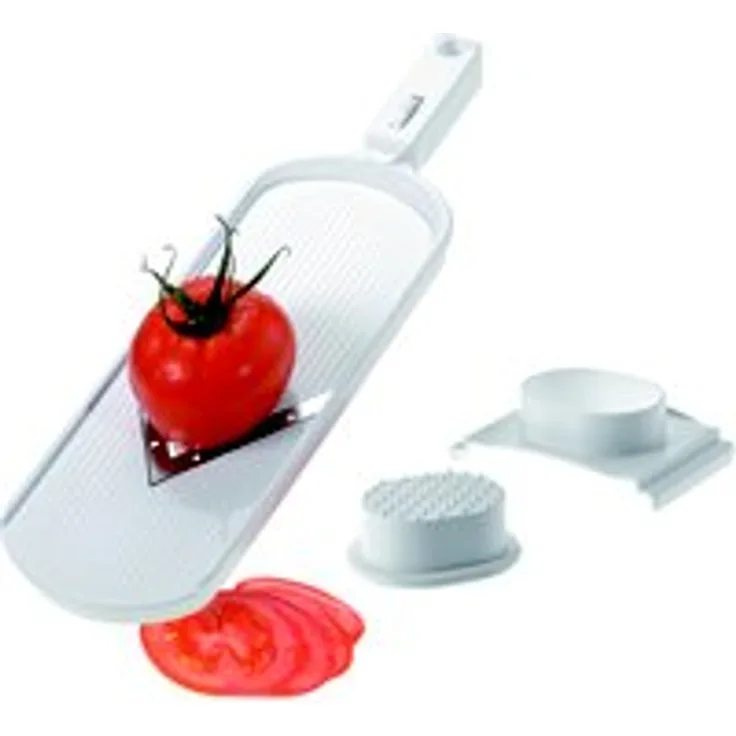 Westmark Gemüseschneider- -hobel mit verstellbarer Schnittstärke, Edelstahlklinge, V-Hobel, Weiß-Silber, 11472260