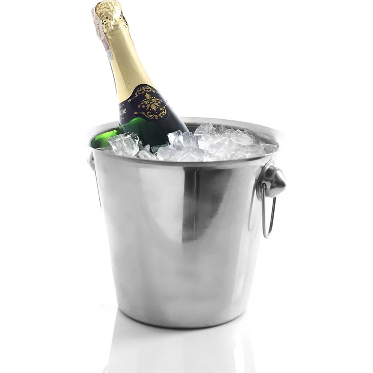 HENDI Weinkühler, Ringgriffe, Flaschenkühler, Sektkühler, 3,3L, ø220x(H)190mm, Edelstahl