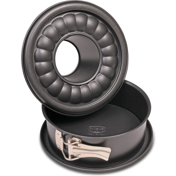 Dr. Oetker Springform mit Flach- und Rohrboden Ø 18 cm, Kuchenform aus Stahl mit Antihaftbeschichtung, Backform aus veredeltem Schwarzblech, Menge: 1 Stück – Bild 3