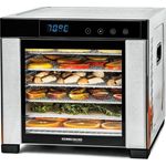 Rommelsbacher Dörrautomat DA 900, große Dörrfläche 0,6 m², inkl. 6 Edelstahl-Dörrtabletts, 1 Dörrgitter, 1 Dörrmatte, LED-Display, 24 Std. Zeitschaltuhr, Temperatur einstellbar 35 °C - 75 °C