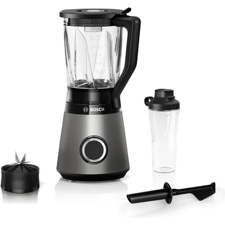 Bosch Serie 4 MMB6174S Standmixer, 1200W, ToGo-Flasche 0,6L, mit ThermoSafe Glasbehälter, silber – Bild 1