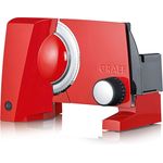 Graef S10003 Allesschneider, freitragend, 170W, 170 mm Wellenschliffmesser, inkl. MiniSlice-Aufsatz, Kindersicherung, Metall, rot