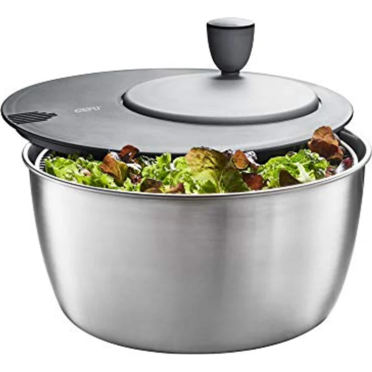 Gefu Salatschleuder ROTARE, Edelstahl, mit Deckel und Siebeinsatz, 3l – Bild 1