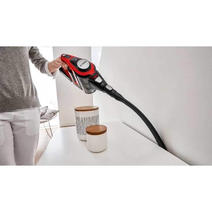 Bosch BCS8224PET Unlimited Gen2 Serie 8 Handstaubsauger, 65 min Akkubetrieb, Akkuwechsel-Option, schwarz-rot – Bild 8