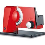 Graef S11003 Allesschneider, 170W, Edelstahl-Wellenschliffmesser mit Safety-Verschluss, inkl. MiniSlice-Aufsatz, 170 mm Wellenschliffmesser, Metall, rot
