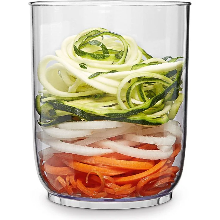 WMF Kult X Spiralschneider elektrisch, Zoodle Maker für Gemüsenudeln, Zucchini Nudeln Schneider, drei Schneideinsätze und Auffangbehälter  – Bild 6