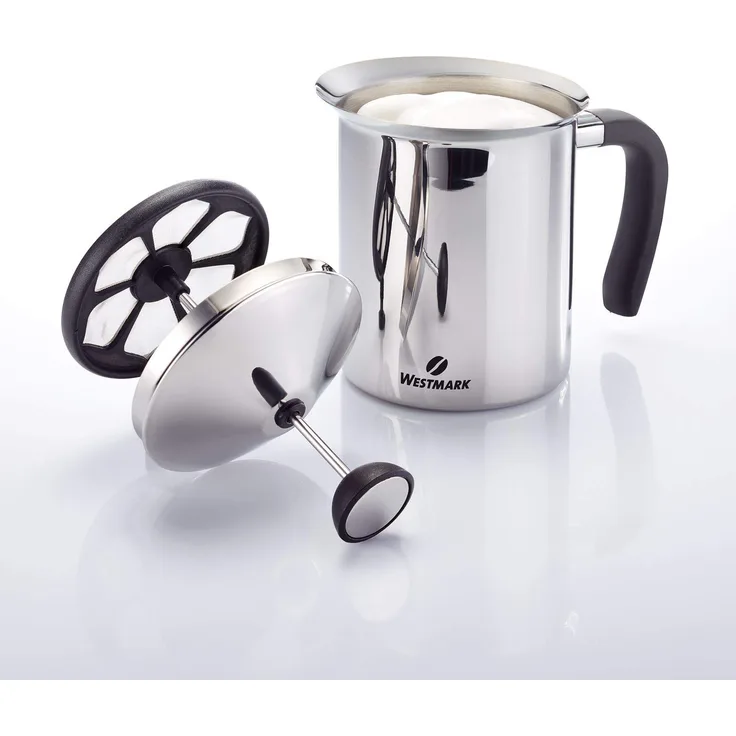 Westmark Milchaufschäumer, 800 ml, Rostfreier Edelstahl, Kunststoff (PP), Brasilia, Silber-Schwarz, 24742260